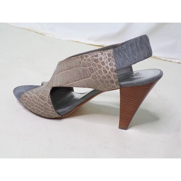 STUDIO9 Nine West Gray Croc High Heel Pumps Sandals Shoes 8 - Picture 3 of 6